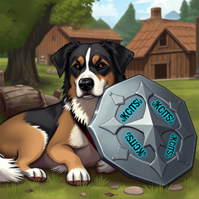 Dog with Shield